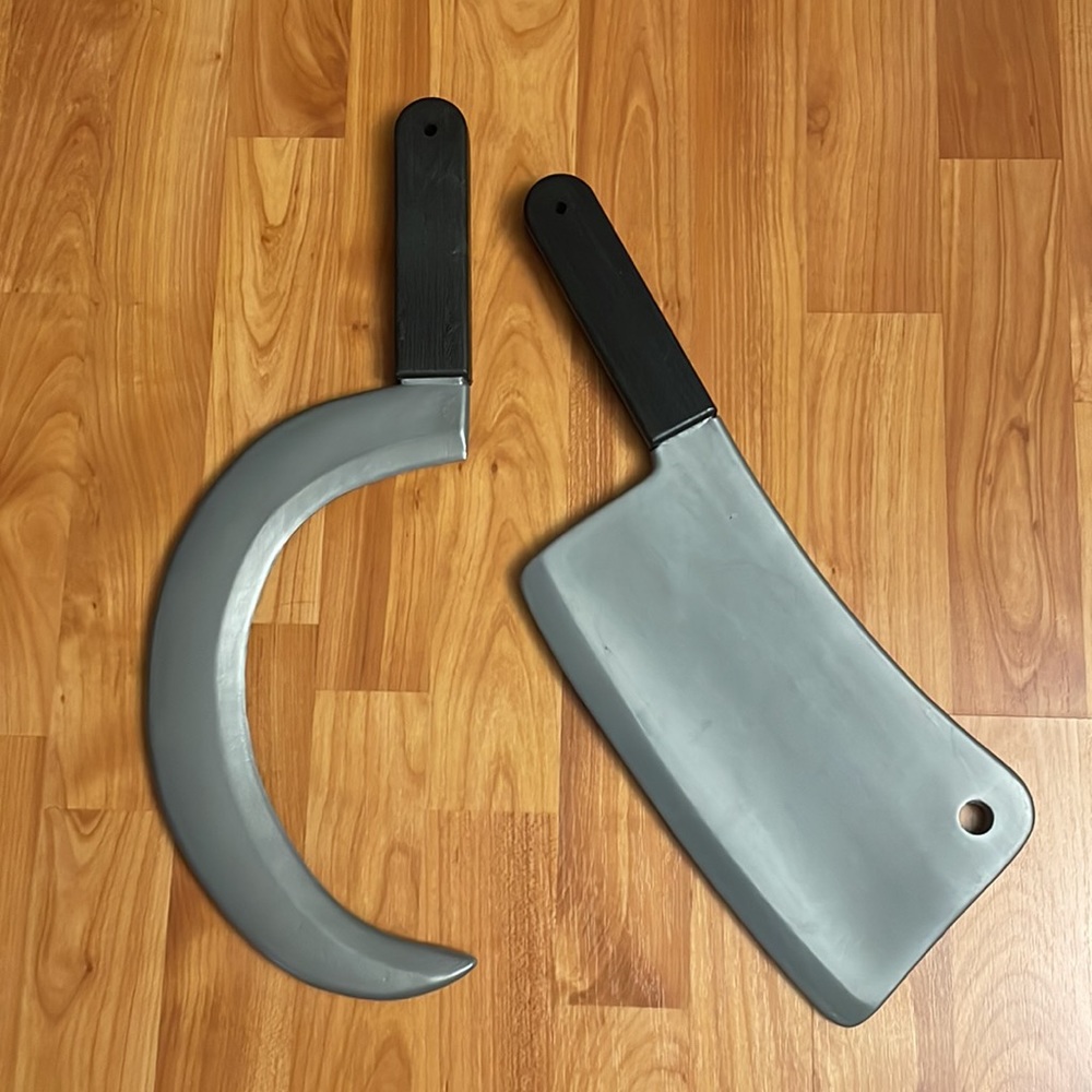 Halloween Prop Costume Sickle Butcher Knife Plastic Toy Spooky Accessory Horror